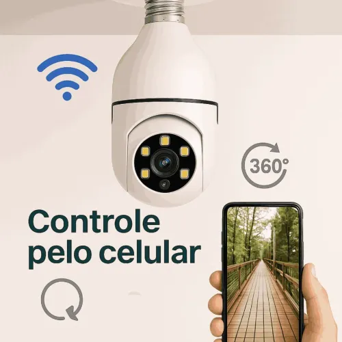 Câmera lâmpada giratória 360° nova e lacrada!