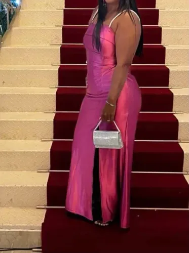 Vestido madrinha casamento fúcsia.