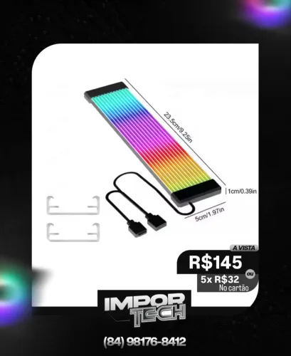 Cabo Extensor de Fonte Sleeved TEUCER, 24 Pinos ATX RGB. @importech_084
