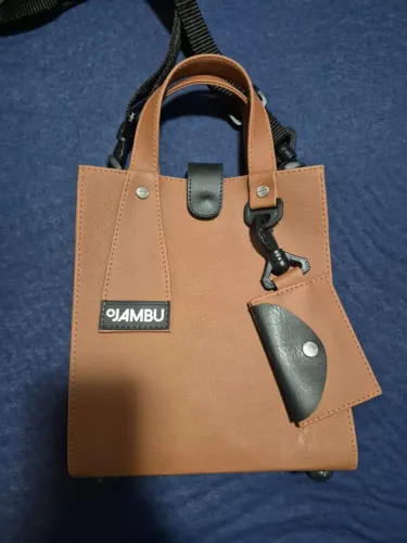 Bolsa tote bag O Jambu marrom nova