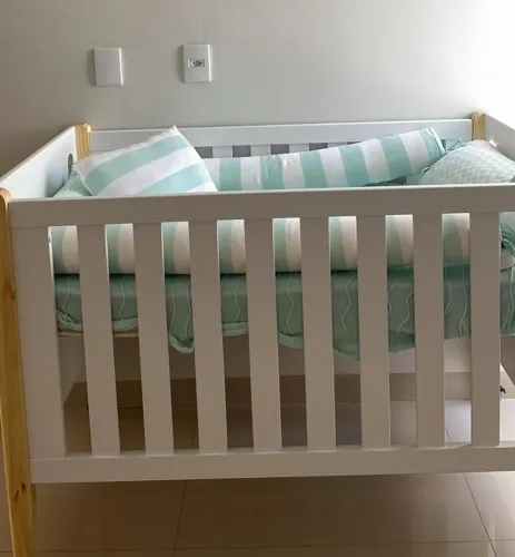 KIT DE BERÇO TRICÔ 6 PEÇAS (Marca Premium Aime Baby Kids)
