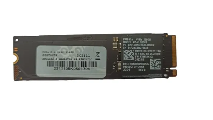 Ssd Samsung nvme 256gb M.2 PCIe Ultra Rápido pm991a mz-vlq256b