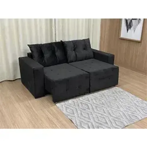Sofá Preto Caixa Zero 1,80m