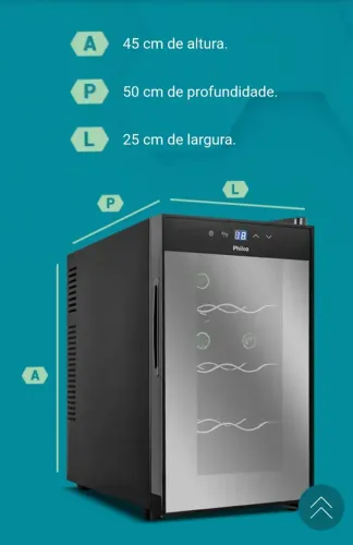 Adega Philco climatizada para 8 garrafas e Adegueira com rodinhas