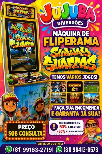 Máquina Fliperama e Karaokê Subway Surfers