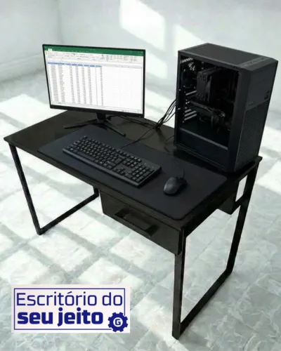 Birô Industrial com Gaveta 1,1M Refoçada Mesa de Escritório Multiuso para Estudo Computado