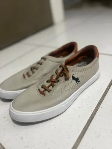 Tênis Polo Ralph Lauren Masculino Bege Casual Tamanho 41 Usado