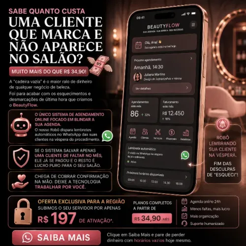 Sistema Completo para Salão + Confirmação por WhatsApp | Pare de Perder Clientes