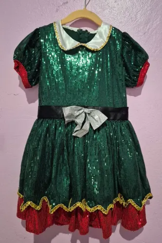 Vestido paete para o Natal,veste 6 anos