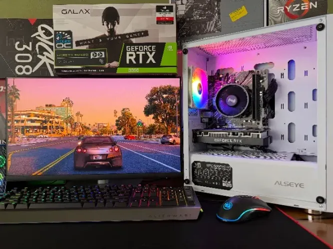 PC AM4 Ryzen 5-3400G A520M 8gb SSD-256gb RTX-3050 Galax 6gb