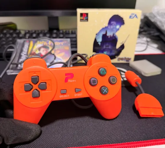 Controle PlayStation 1 PS1 Paralelo - Cor Laranja - Ótimo Estado