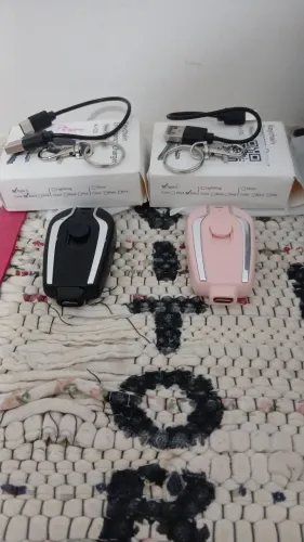 Kit Carregador smartphone portátil chaveiro tipo C