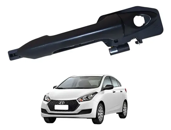 Puxador Porta Dianteira Direita Hyundai Hb20 Manual 2019 Preto Dianteira
