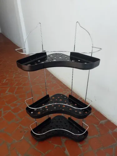 Porta Shampoo Cantoneira Triplo Niquelart
