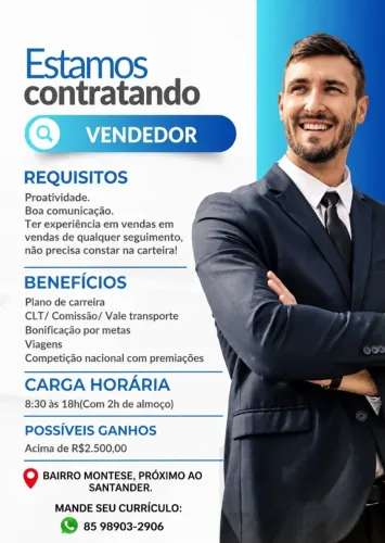 VENDEDOR - COM OU SEM EXPERIÊNCIA