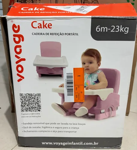 Cadeira de Refeição Portátil Cake Voyage - Azul NOVA, aberta apenas para testar.
