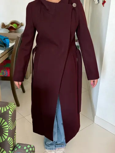 Casaco em lã Trench coat longo 7/8 - Kenneth Colle - MACY'S NEW YORK