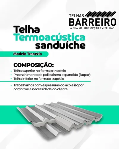 Telha sanduíche/termoacústica - conforto e praticidade na sua obra!