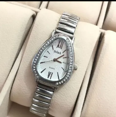 Relógio feminino prata com strass
