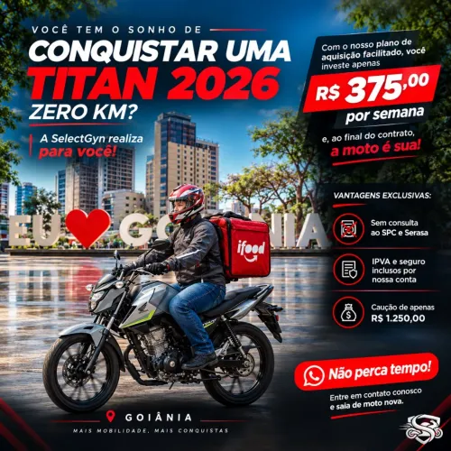 Aluguel com plano aquisição, Honda CG Titan 160, 2026 0 km