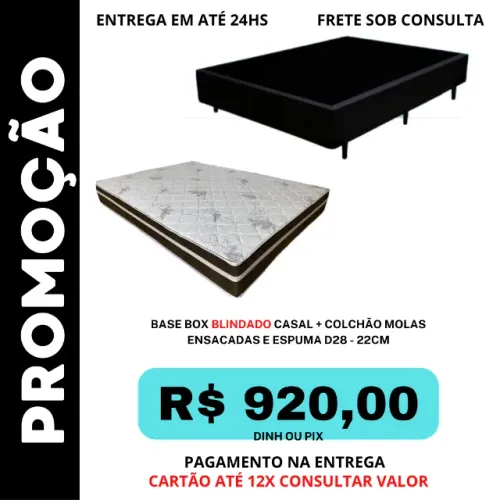 COLCHÃO + BASE BOX EM SUPER OFERTA IMPERDÍVEL DO MÊS APROVEITEM E GARANTA A SUA