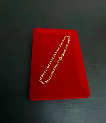 Pulseira Ouro 18k Fígaro 3x1
