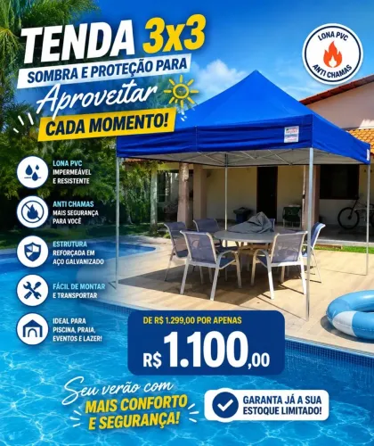 Tenda 3x3 lona emborrachada