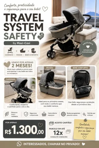 Travel System Safety 1st, Mobi Trio, Grey Denim Silver