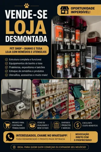 Pet Shop e Banho e Tosa Completo a Venda