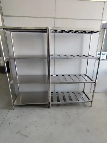 Estante Inox Câmara 1,10x0,50x1,80m com 4 Prateleiras Reforçadas