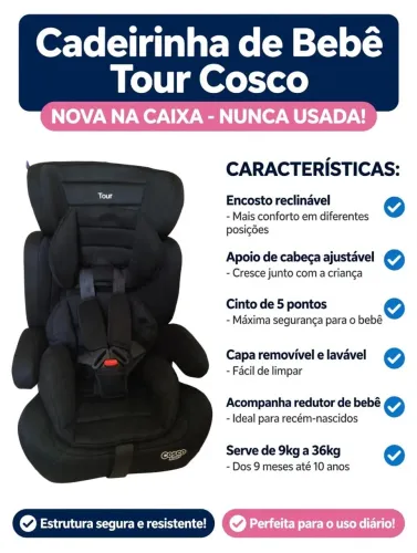 Cadeirinha de bebê nova na caixa