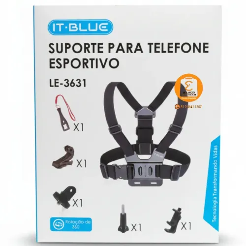 Suporte de Peito para Celular, Câmeras, Gopro etc + Acessórios completo