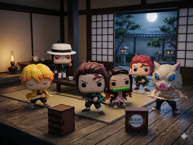 funko pop demon slayer coleção 6 peças