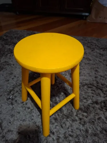 Banco em Madeira | Amarelo | 45 cm