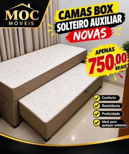 CAMAS BOX SOLTEIRO AUXILIAR NOVAS
