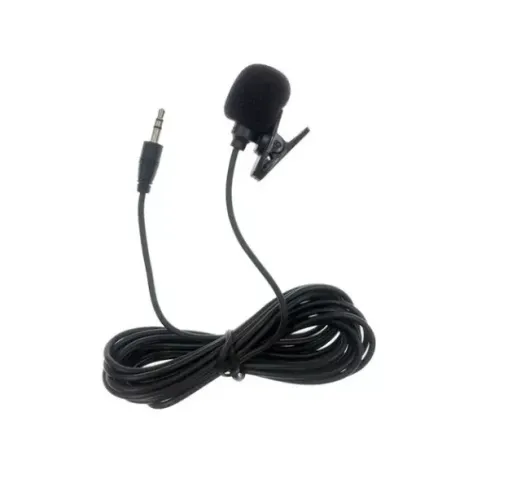 Microfone Lapela Profissional com Extensor Adaptador Celular P3/P2 M2 Preto