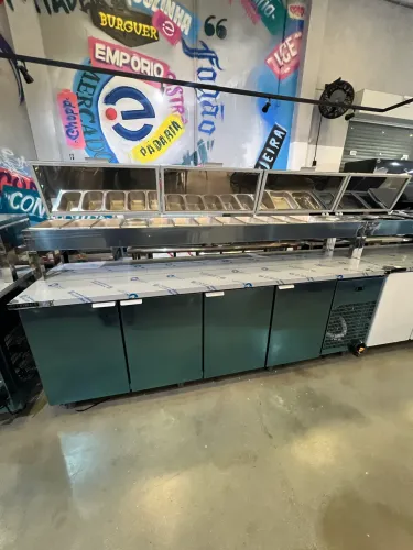 Balcão Condimentadora 2,50m refrigerada - nova