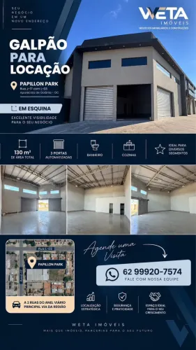 Alugo Galpão com 130m2 paralelo ao Anel Viário - Papillon Park