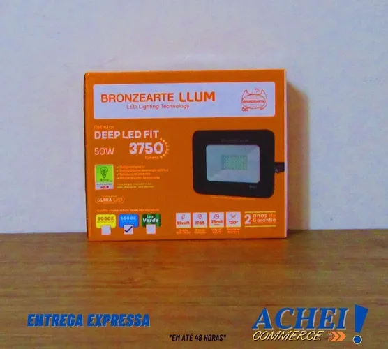 Refletor led Deep 50w 6500k Preto - Novo 
