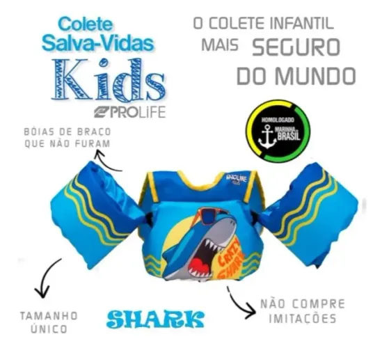 Boia de Braço e Colete Salva-Vidas Infantil Homologado - Prolife