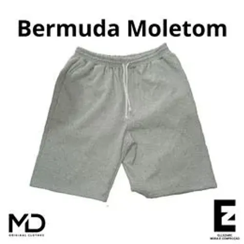 Bermuda Moletom - Com 3 Bolsos e Elástico