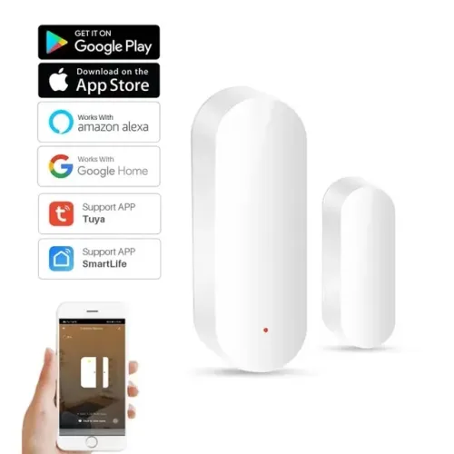 Sensor de Abertura de Portas e Janelas Tuya Wifi, compatível com Alexa, Segurança