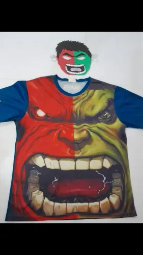 Fantasia camiseta + máscara do hulk