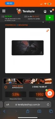 Mouse pad grande gamer ninja
