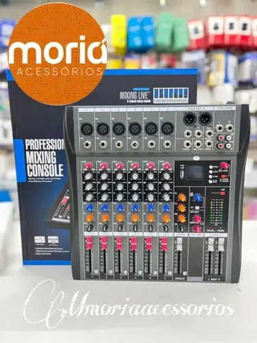 Mesa De Som 6 Canais Bluetooth/usb/efeito/gravação
