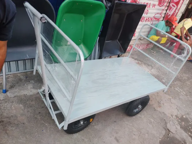 CARRINHO PLATAFORMA LASTRO CHAPA C/ABAS REMOVÍVEIS 