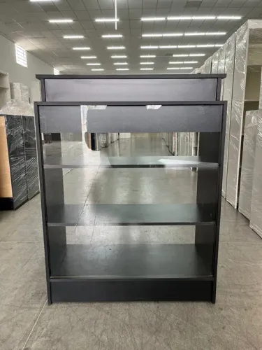 Balcão Caixa Vitrine Preto MDF