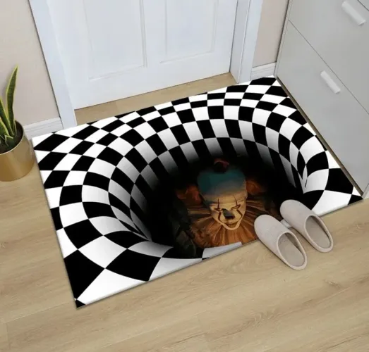 Tapete 3D, buraco com palhaço, engraçado! 
