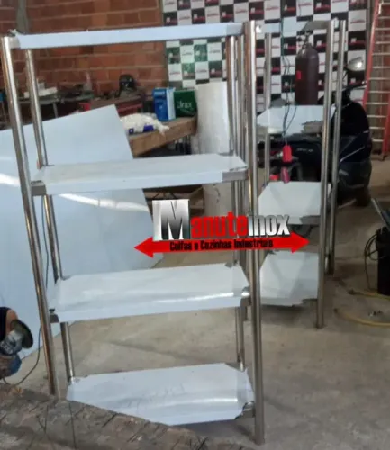 Estante em aço inox mobiliário industrial inoxidável