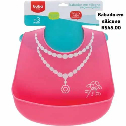 Babador infantil em silicone